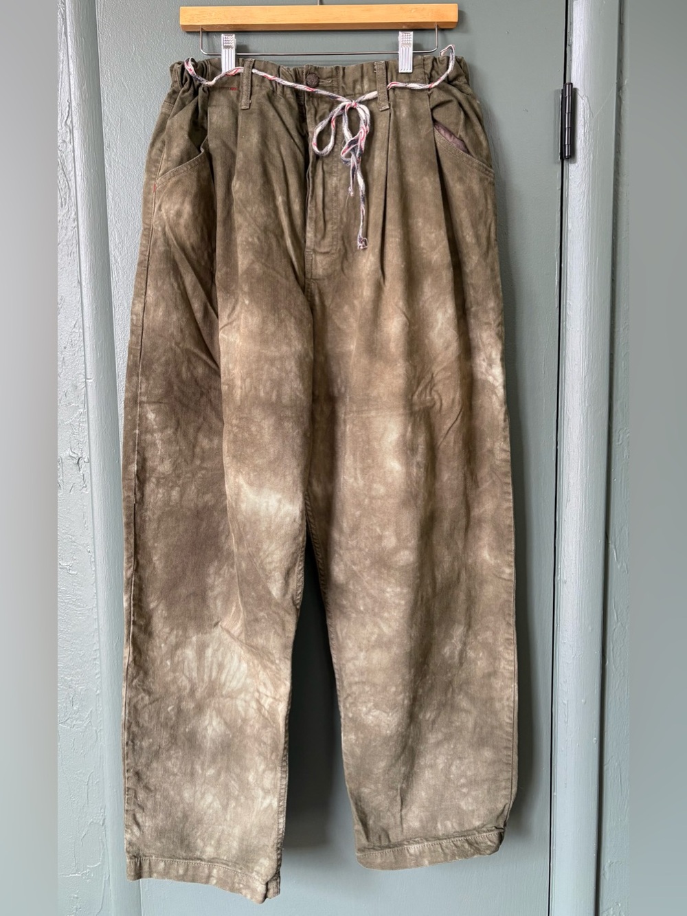 Dr. Collectors Relaxed Tie-Dye Chinos in Olive Brown